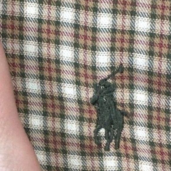 Ralph Lauren VINTAGE Ralph Lauren Shirt Mens Dress Shirt Plaid Button-Down 16 32-33 Tan Yarmouth Pony Size 42R - 7 Thumbnail