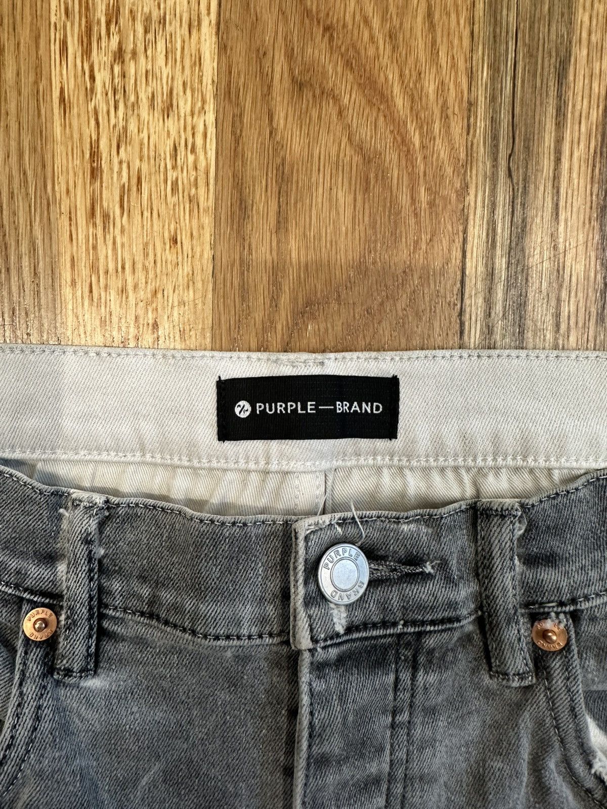 Purple Brand Purple Brand Knee Hole Grey Denim Jeans Size 34 Size US 34 / EU 50 - 3 Thumbnail