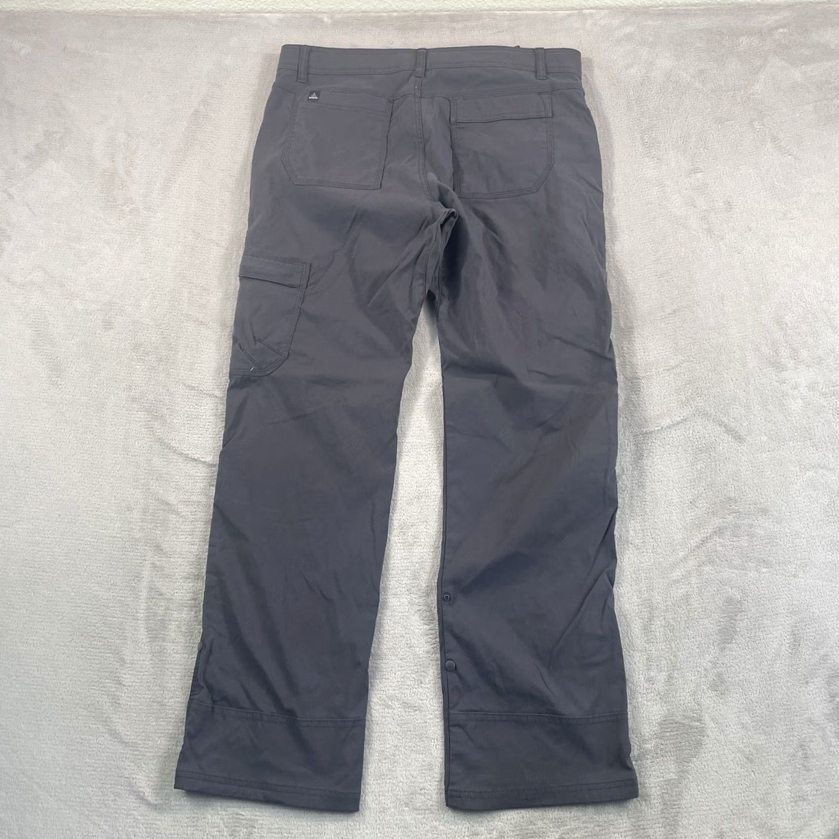 Prana prAna Stretch Zion Straight Pants Men Large 36x32 Gray Cargo 5-Pocket Belted Stretch Nylon Spandex Size US 36 / EU 52 - 5 Thumbnail