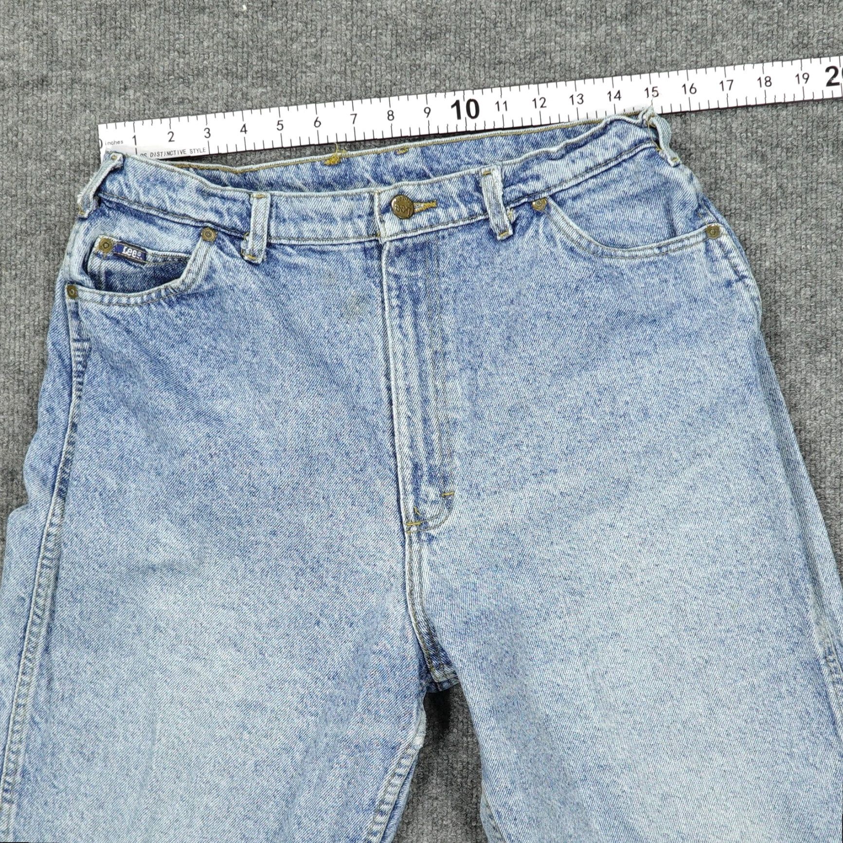 Lee VINTAGE Lee Jeans Womens 16 Light Wash High Rise Tapered Mom Denim 90s Stonewash Size 38" / US 16 / IT 52 - 3 Thumbnail
