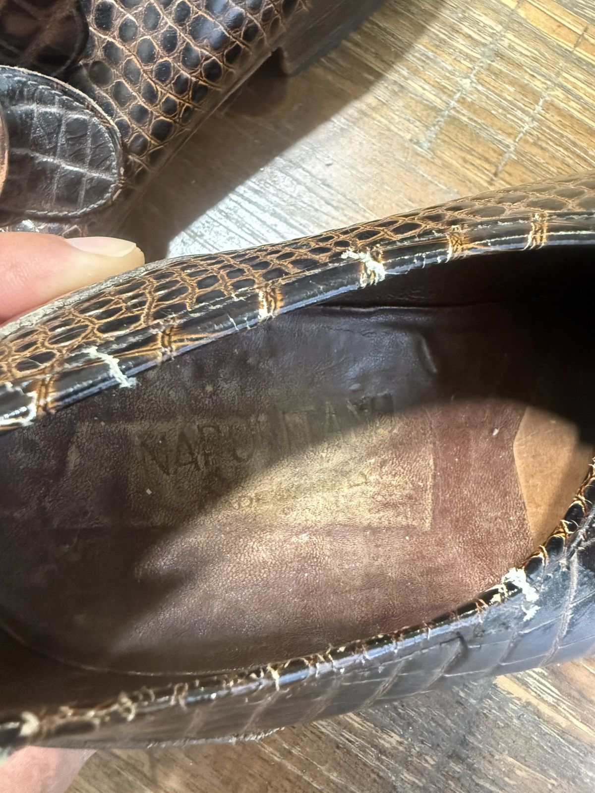 Other Vintage Exotic Alligator Monk Strap Loafers Brown Dress Size US 11 / EU 44 - 8 Thumbnail