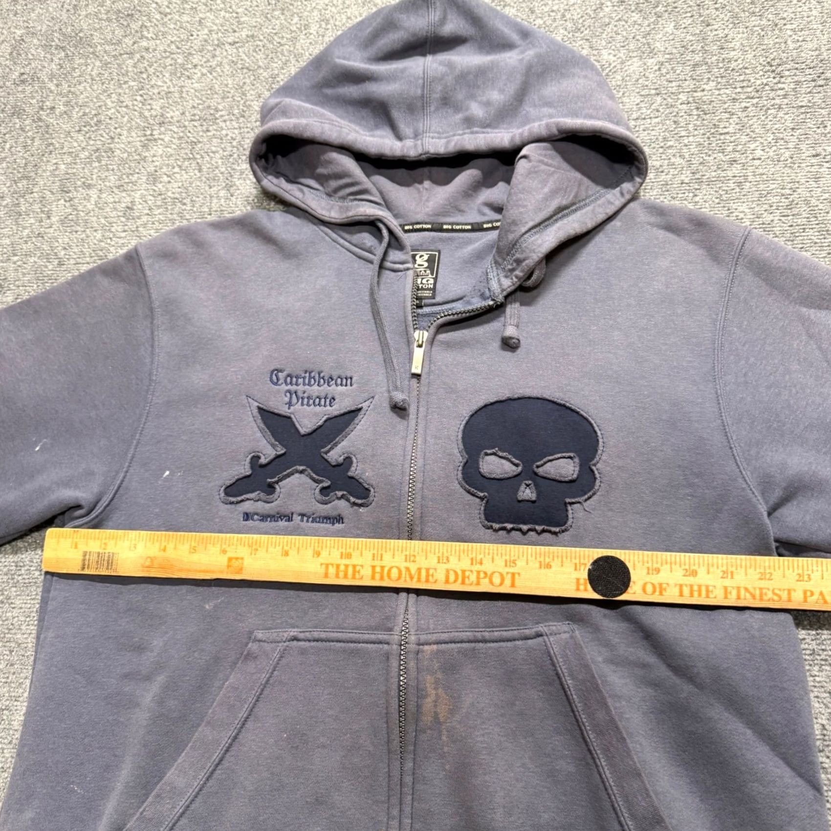 Vintage VINTAGE Pirates Carribean Jacket Men's XL Gray Fullziphooded Patched Black Cotton Blend Jacket Mens XL Gray Size US XL / EU 56 / 4 - 4 Thumbnail