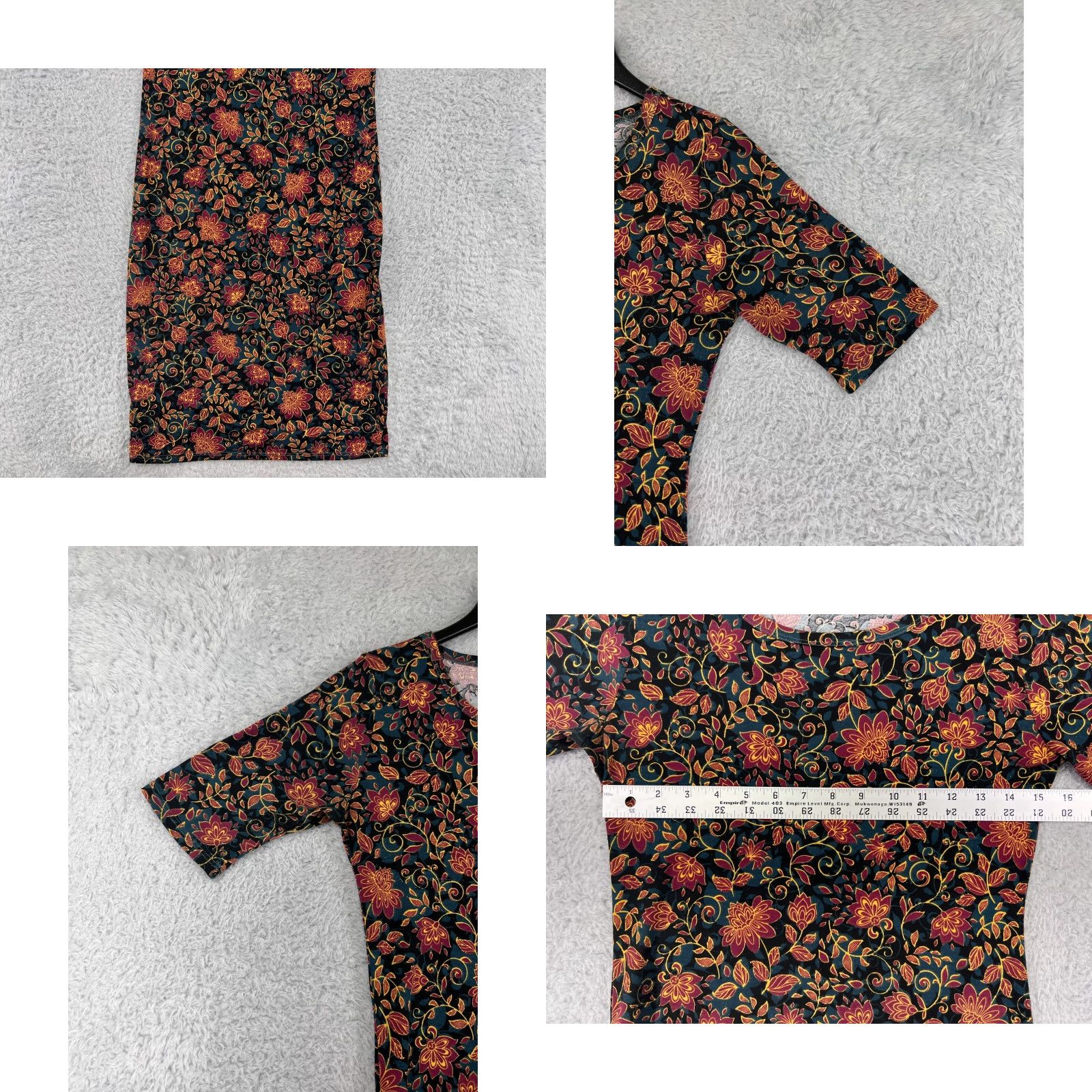 Vintage Lularoe Dress Womens Extra Small Black Red Floral Sheath Polyester Stretch XS Knee Length Casual Party/Cocktail Womens LuLaRoe Dress Size XS / US 0-2 / IT 36-38 - 8 Thumbnail