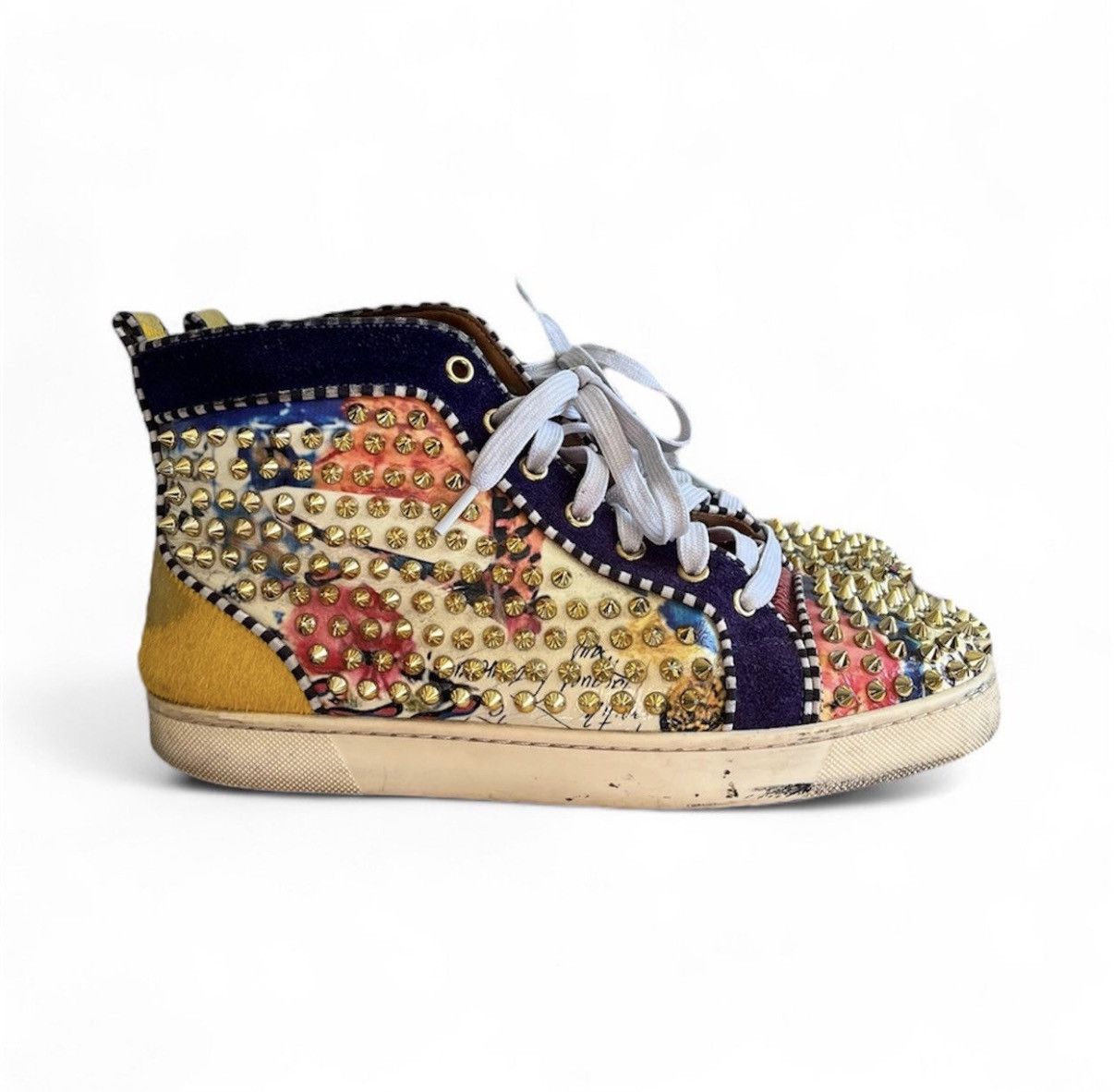 Christian Louboutin Louboutin Red Bottom Gold Spiked Sneakers Size US 8 / EU 41 - 2 Thumbnail