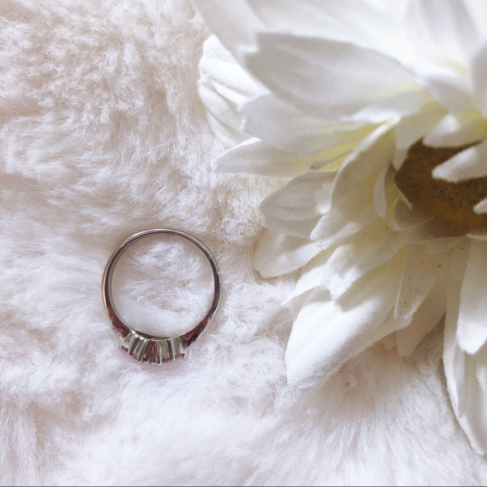 Other Sterling Silver Pink Floral Pinky Ring Size ONE SIZE - 6 Thumbnail