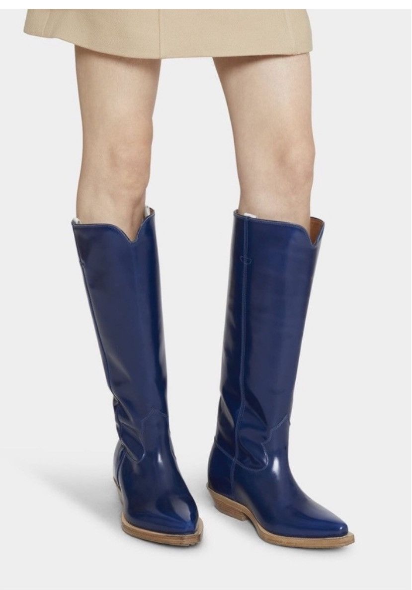 Chloe CHLOÉ Nellie Tall Western Majestic Blue Boots Sz. 6 US Size US 6 / IT 36 - 1 Thumbnail