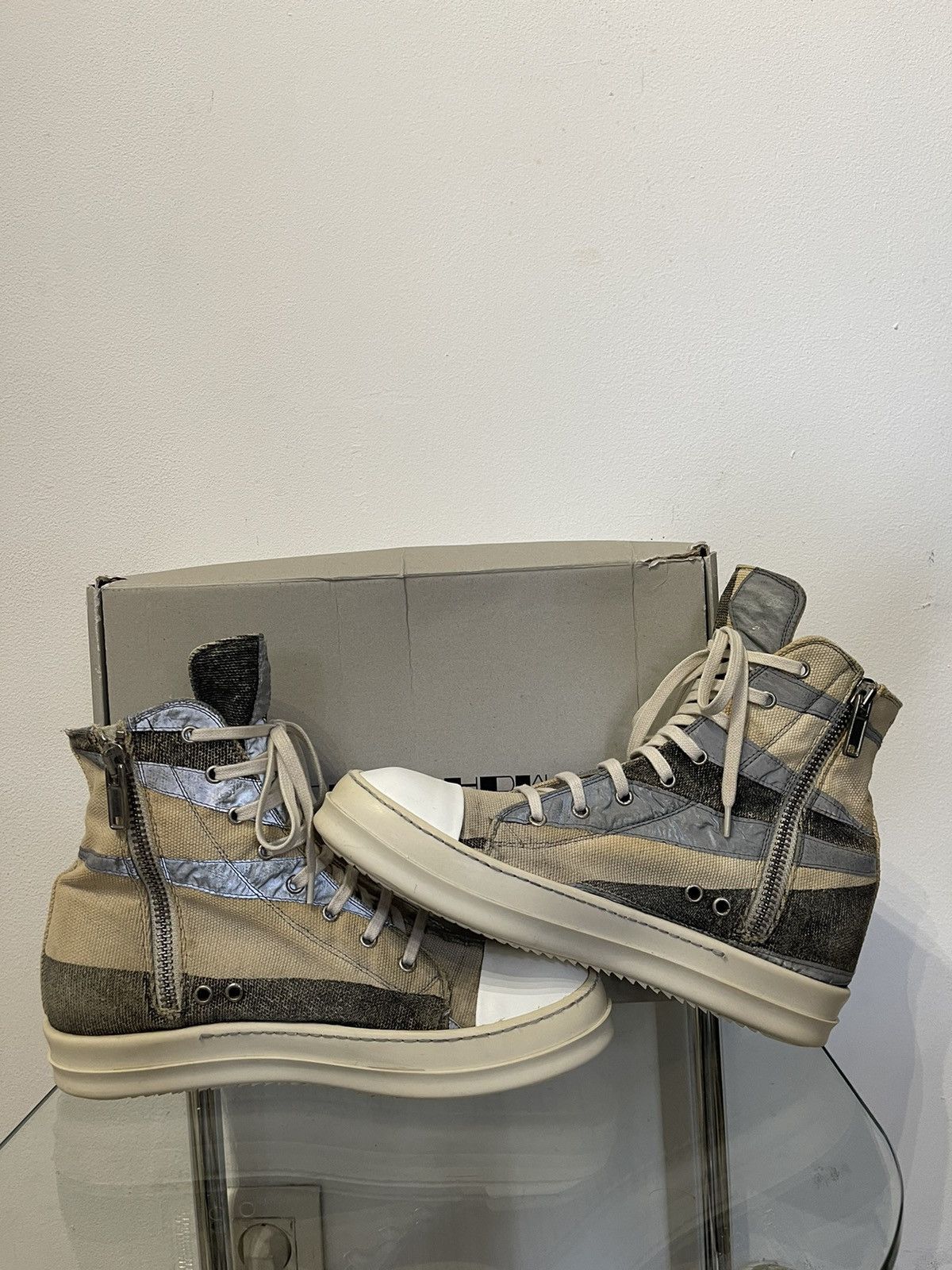 Rick Owens Rick Owens Drkshdw 2015 Reflective 3M Ramones High Size US 9.5 / EU 42-43 - 5 Thumbnail