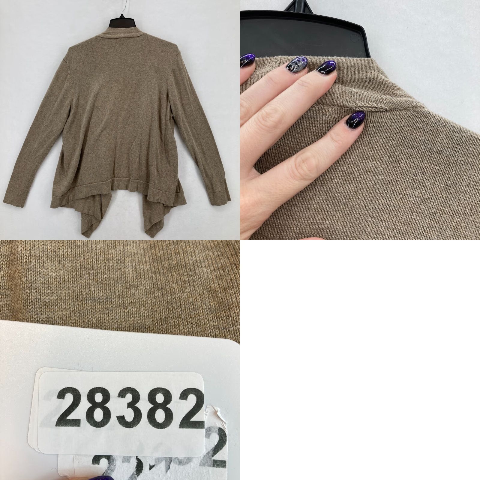 Ralph Lauren VINTAGE Lauren Ralph Lauren Open Front Cardigan Sweater Women's XL Beige Asymmetrical Size XL / US 12-14 / IT 48-50 - 9 Thumbnail