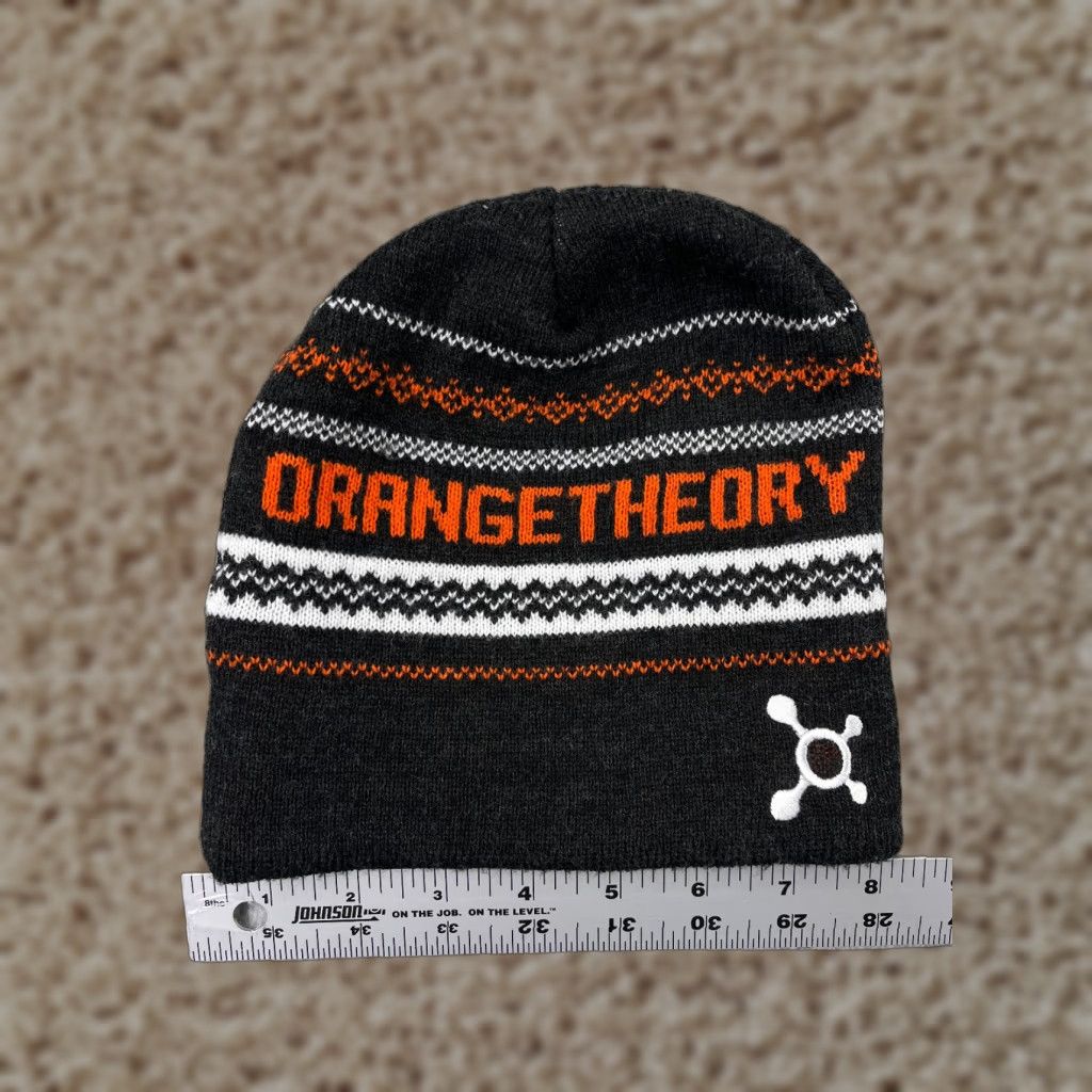 Theory Orange Theory Beanie Adult One Size Gray Knit Embroideredcrylic Logo Beanie Unisex Adults Mens Womens Size ONE SIZE - 1 Thumbnail