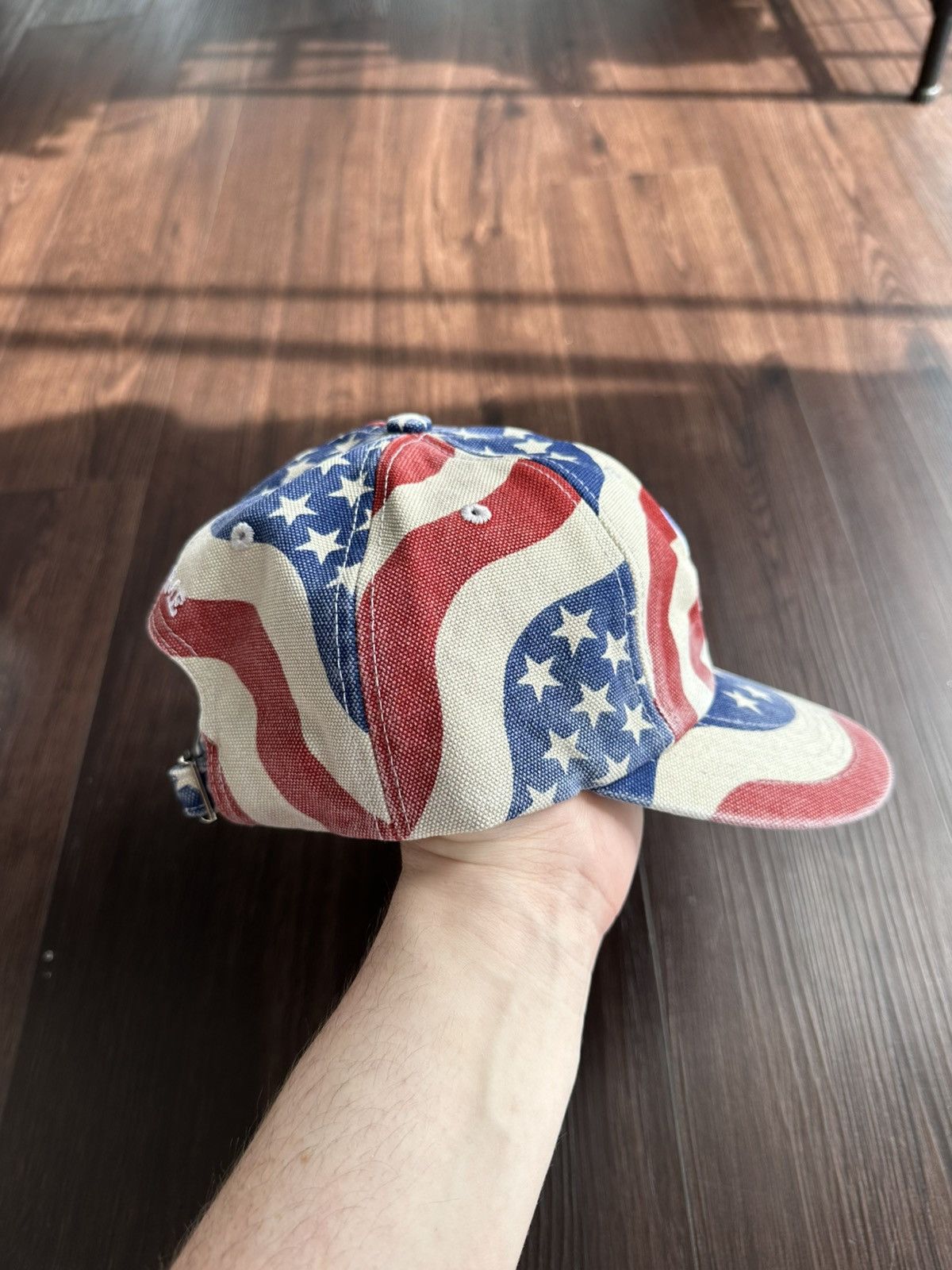 Supreme Supreme Pigment Coated S Logo American Flag 6 Panel Hat Size ONE SIZE - 4 Thumbnail