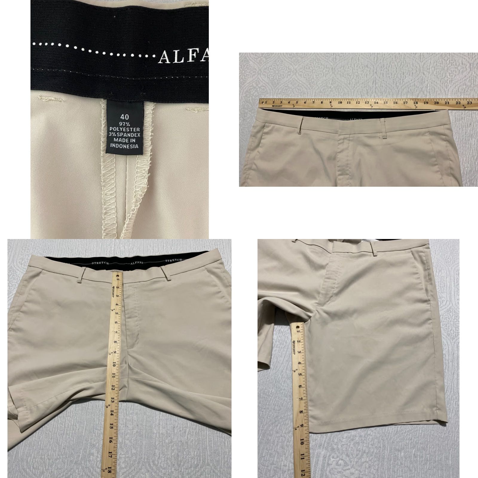Alfani Alfani Performance Shorts Mens 40 Beige Khaki Size US 40 / EU 56 - 8 Thumbnail