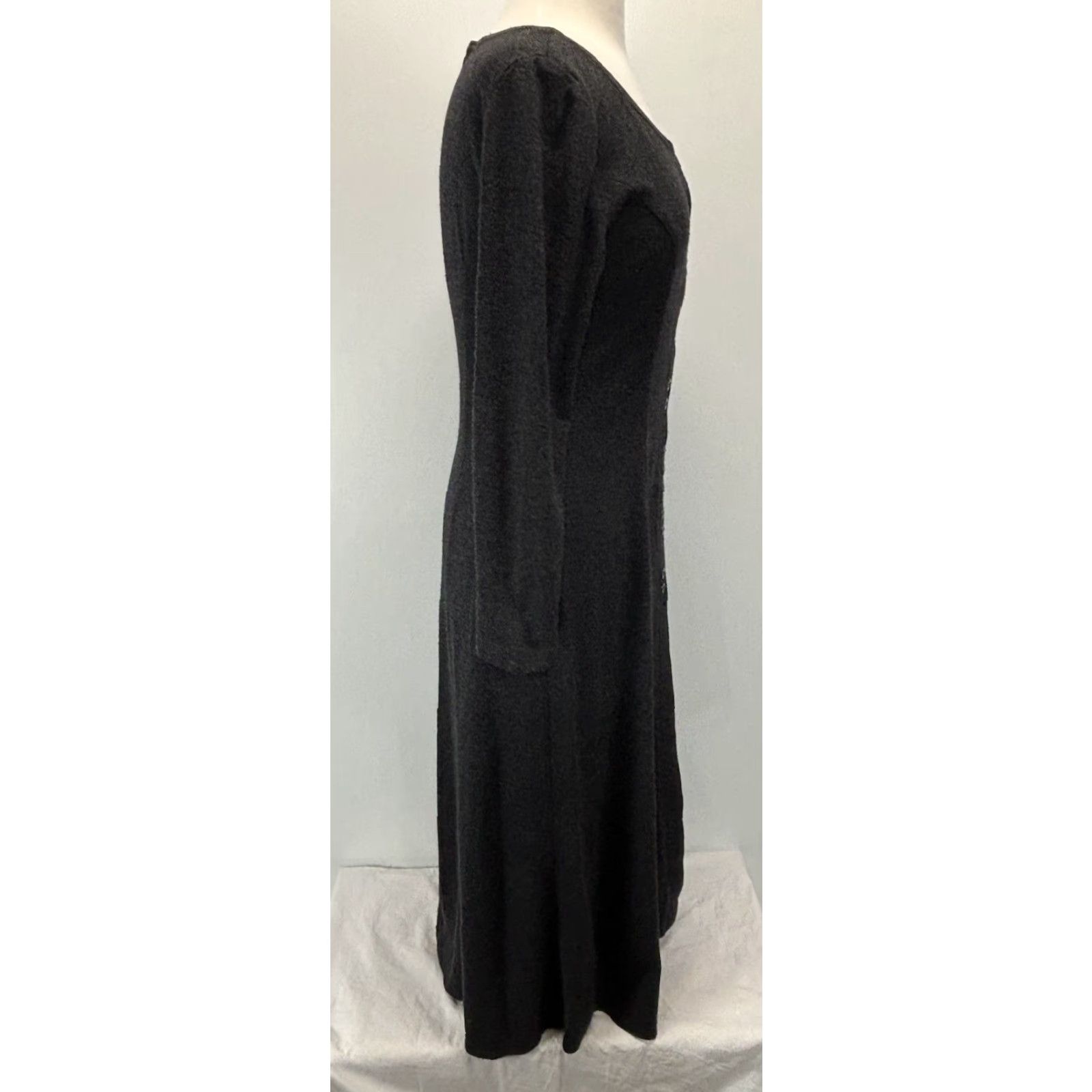 Vintage VINTAGE All That Jazz Midi Dress Juniors 7/8 Gray Button Front Prairie 90s Y2K Grunge Size M / US 6-8 / IT 42-44 - 4 Thumbnail