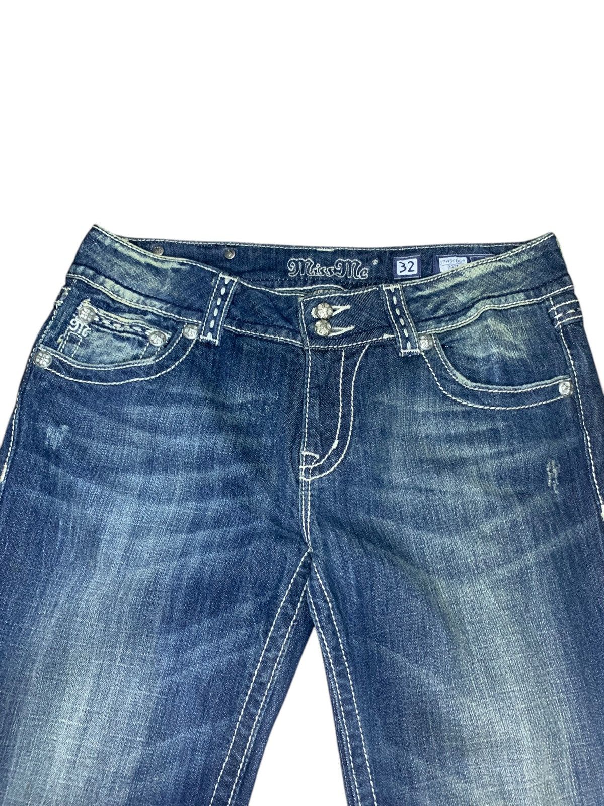 GOSTAR DE FUGA × Hysteric Glamour × Tornado Mart 2000s Missme contrast stitch mud wash flare jeans Size US 32 / EU 48 - 4 Thumbnail