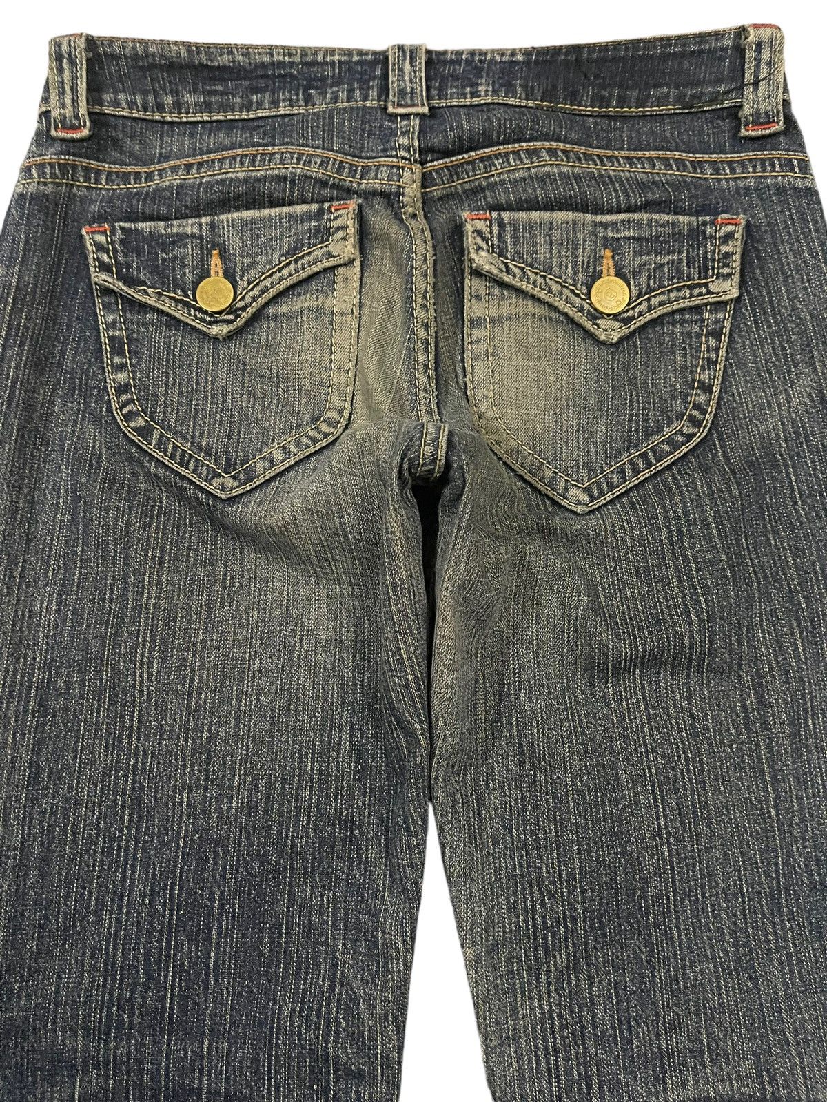 If Six Was Nine Vintage Japanese Brand Blue Wash Distress Style Flare Jeans Size US 30 / EU 46 - 4 Thumbnail