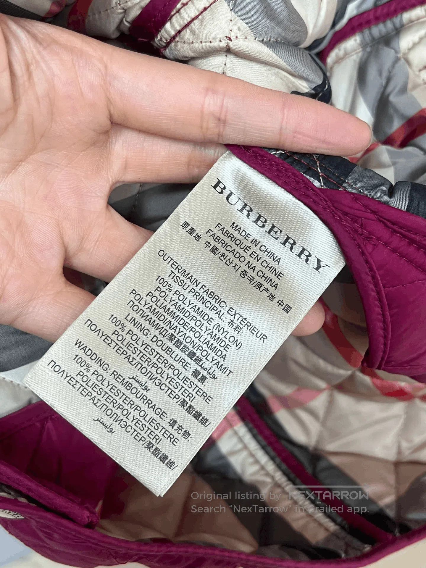 Burberry Burberry Pink Plaid Cotton Coat. Size XS / US 0-2 / IT 36-38 - 5 Thumbnail