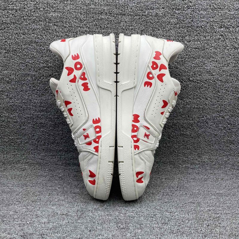 Louis Vuitton Nigo x Louis Vuitton White and Red Trainers -2508 Size US 8.5 / IT 38.5 - 4 Thumbnail