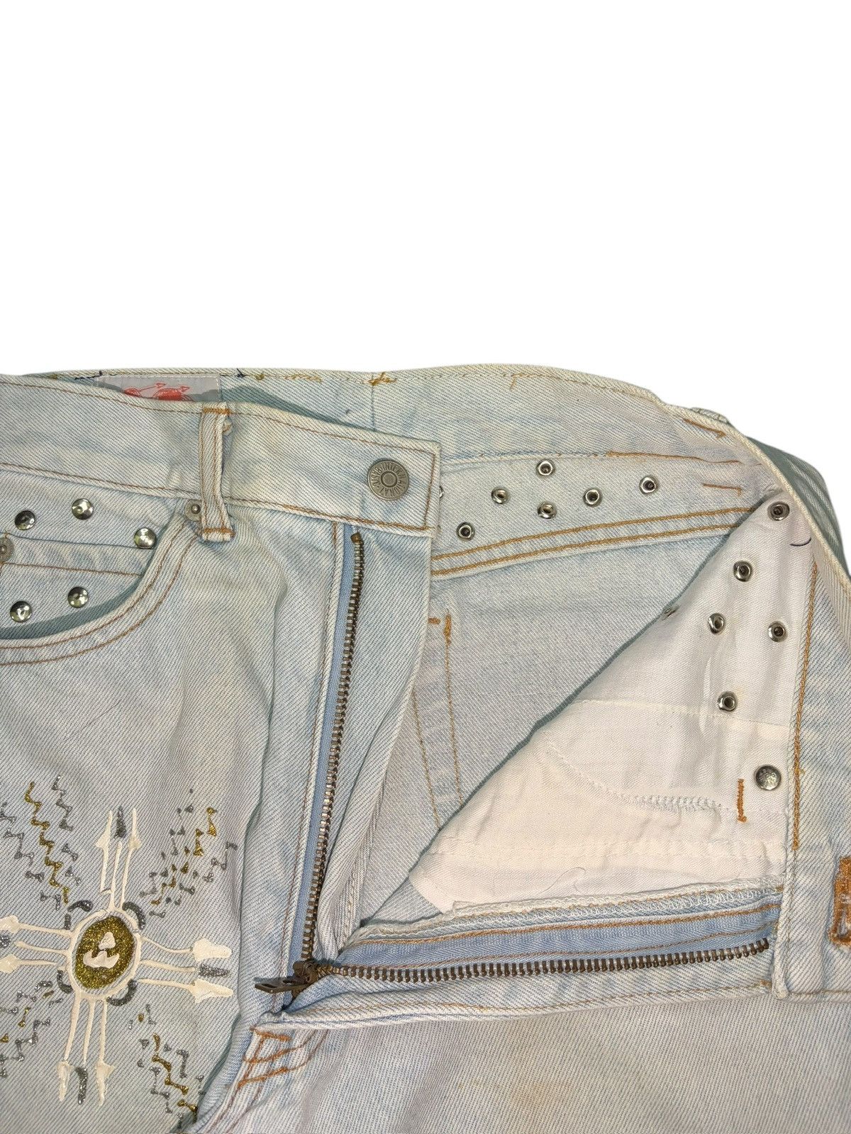 Dsquared2 Vintage Japanese Blue Way Studded Tapered Jeans Size 25" / US 0 / IT 36 - 4 Thumbnail