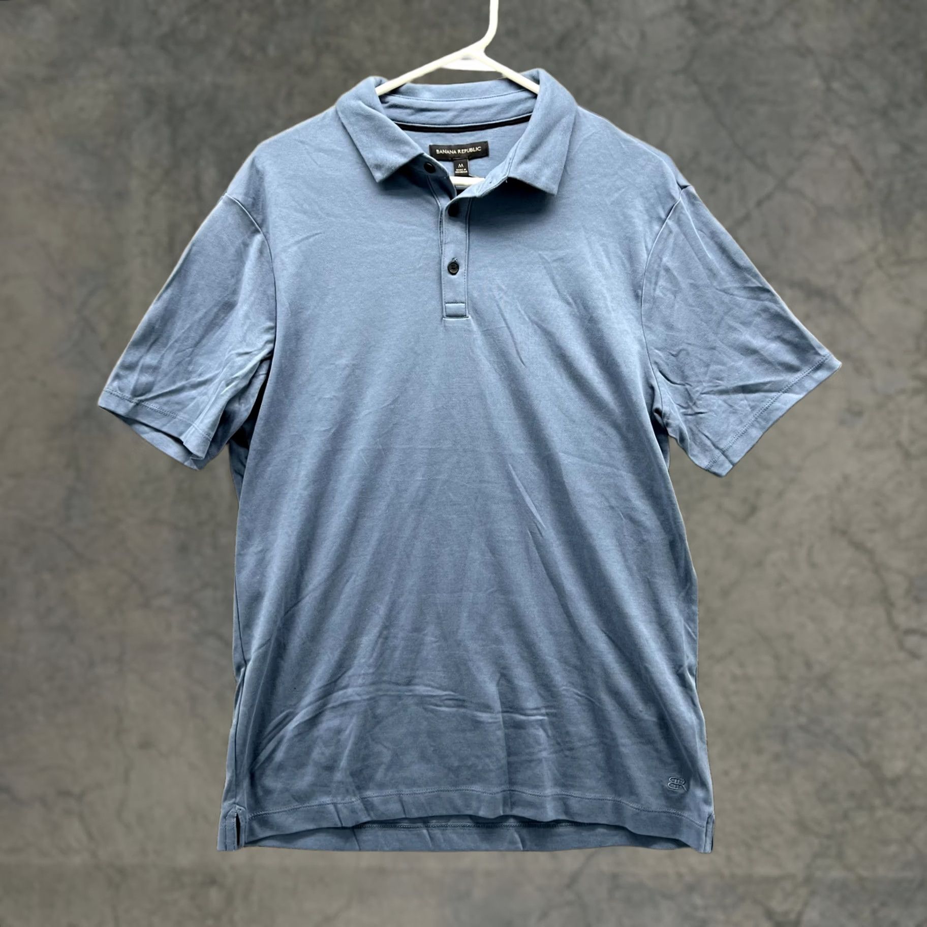 Banana Republic Banana Republic Polo Shirt Mens M Blue Preppy Stretch Cotton Classic Solid Short Sleeve Button-Front Shirt Mens and Boys? Size US M / EU 48-50 / 2 - 1 Thumbnail