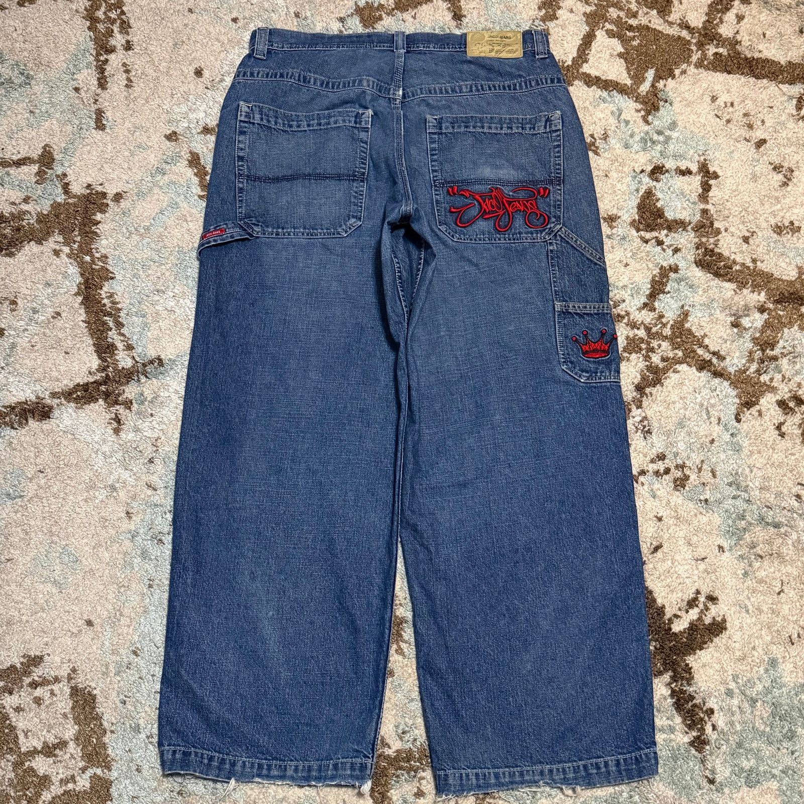 JNCO Vintage JNCO Jeans Baggy Wide Leg Script Spellout 36x31 Y2K Size US 36 / EU 52 - 1 Thumbnail