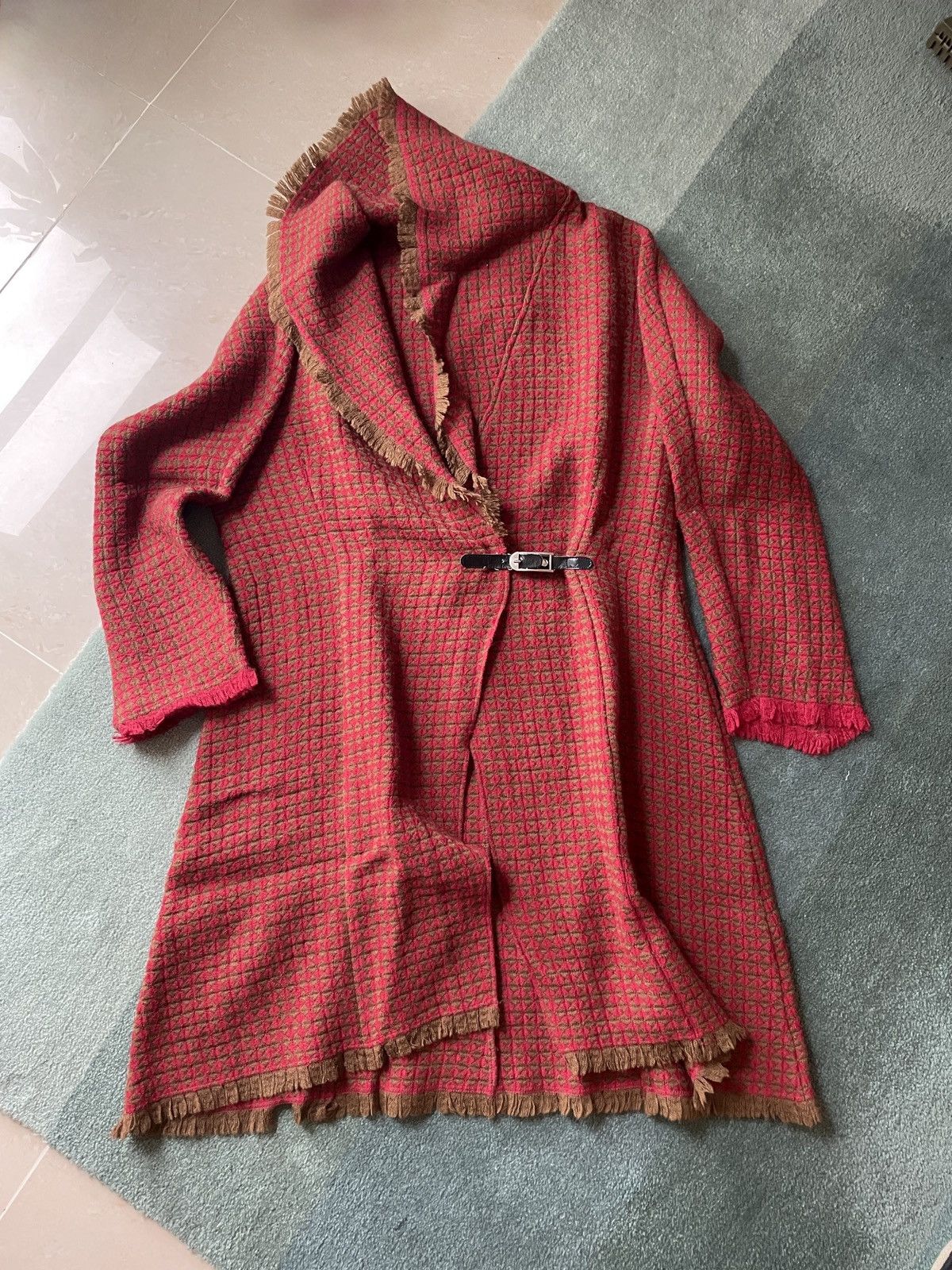 image of Marimekko Ritta Falla Wollen Coat in Red, Women's (Size XL)