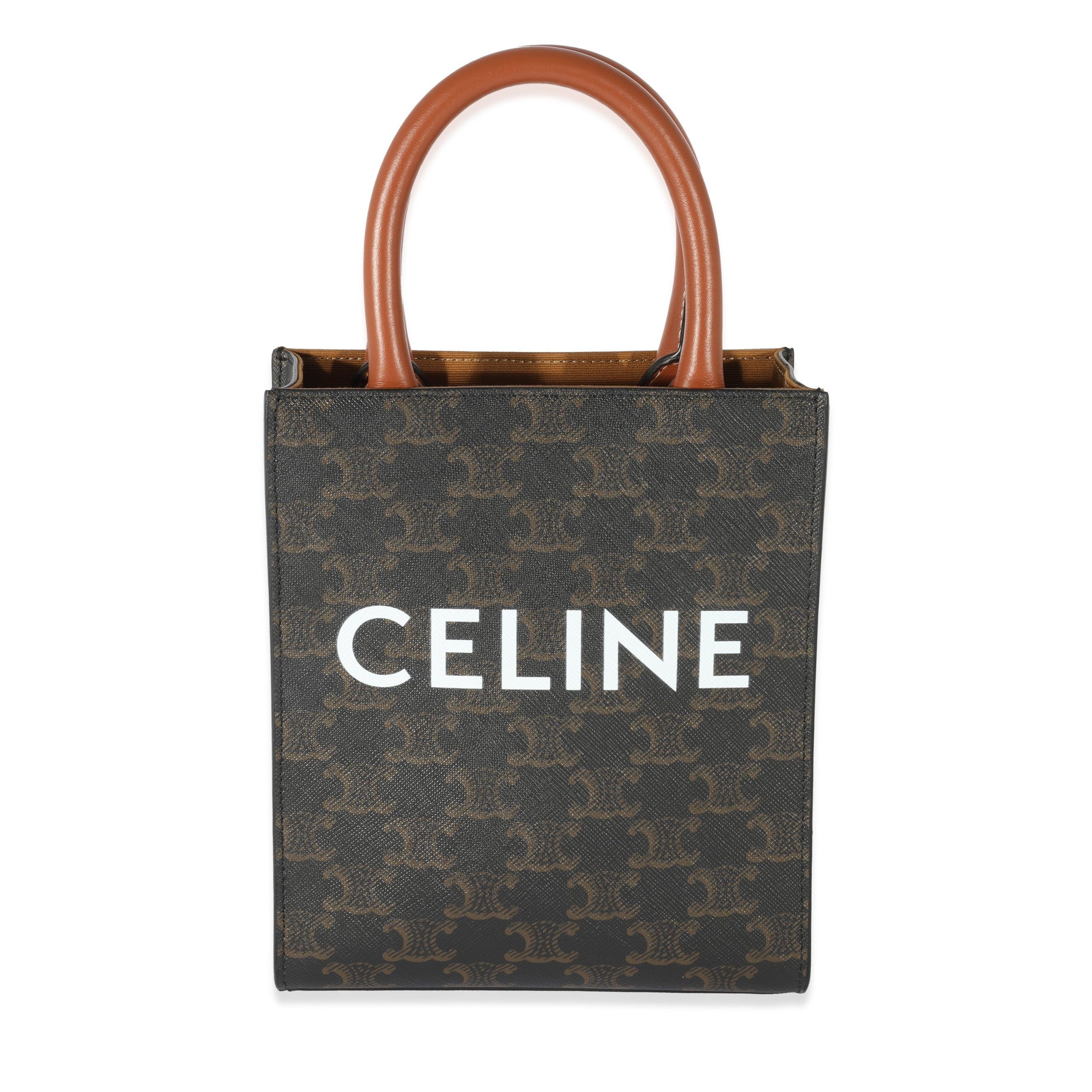 image of Celine Mini Triomphe Vertical Cabas Tote in Black, Women's