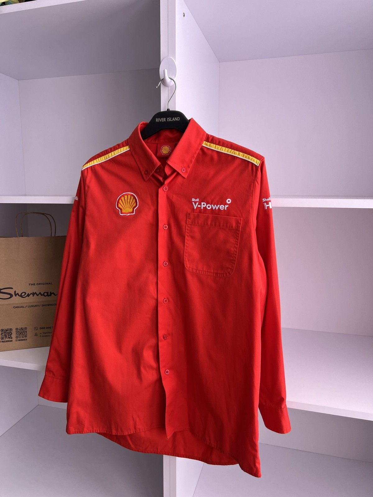 Ferrari × Vintage Vintage Men’s Racing Shirt Long Sleeve Ferrari Shell Size US M / EU 48-50 / 2 - 2 Thumbnail