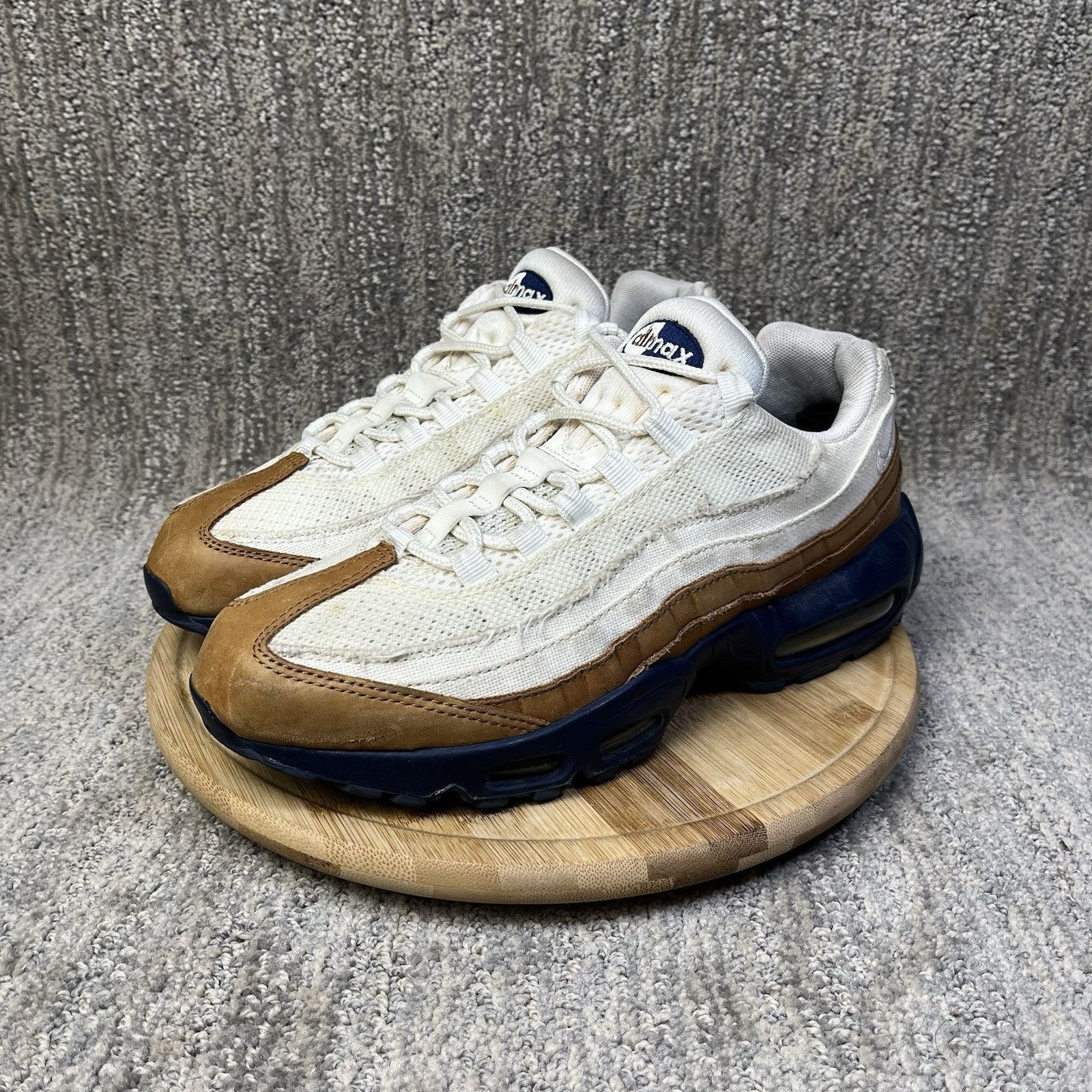 Nike Air Max 95 Ale Brown Tan Leather Navy Men's Size Used