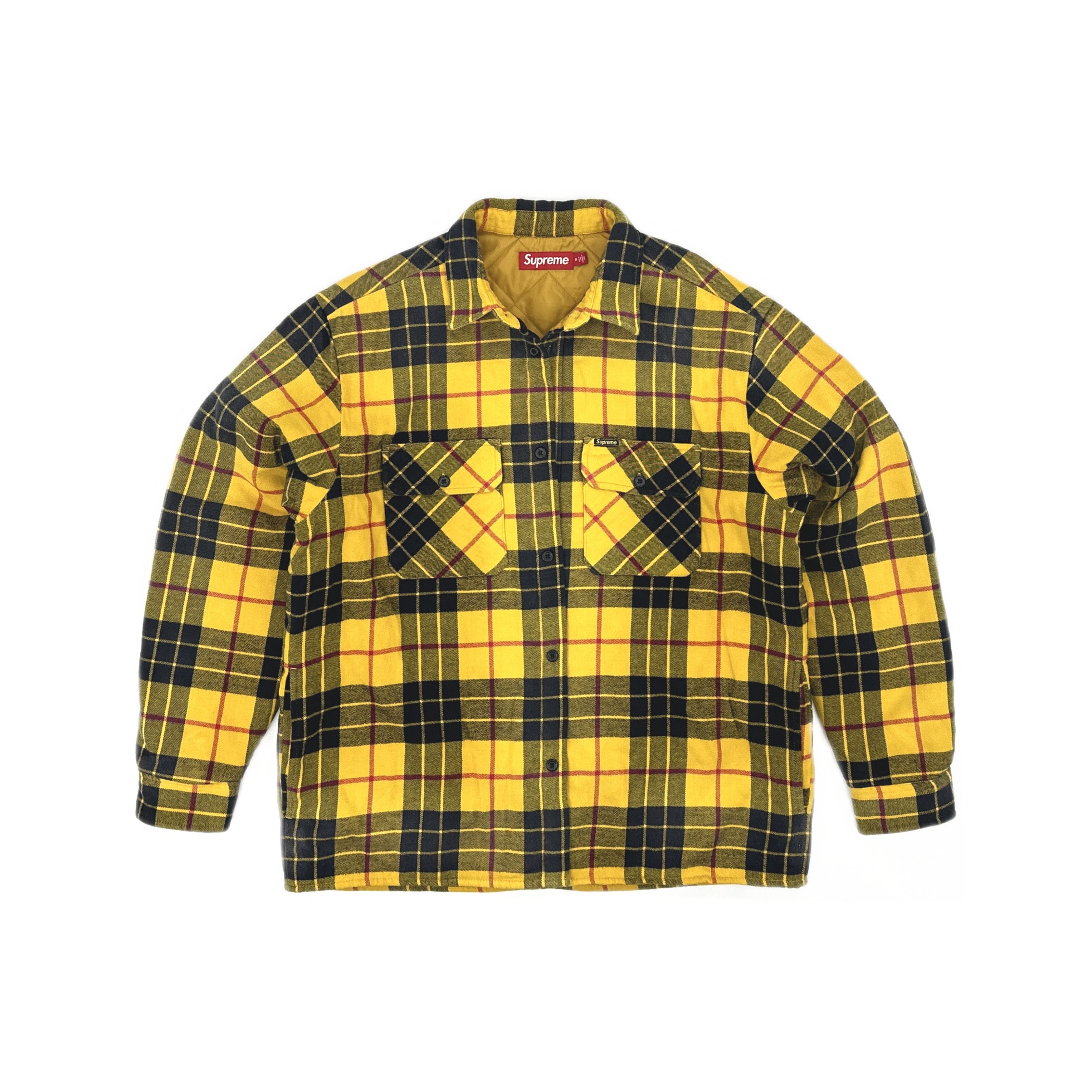 Supreme Supreme Yellow Quilted Plaid Shirt Size M Size US M / EU 48-50 / 2 - 1 Thumbnail