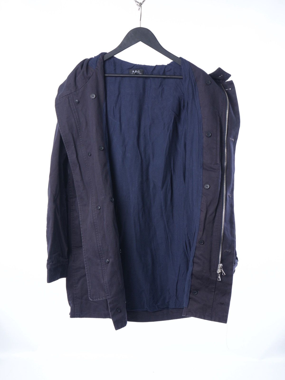A.P.C. A.P.C. APC Vintage Navy Blue Hooded Parka Jacket M Size US M / EU 48-50 / 2 - 7 Thumbnail