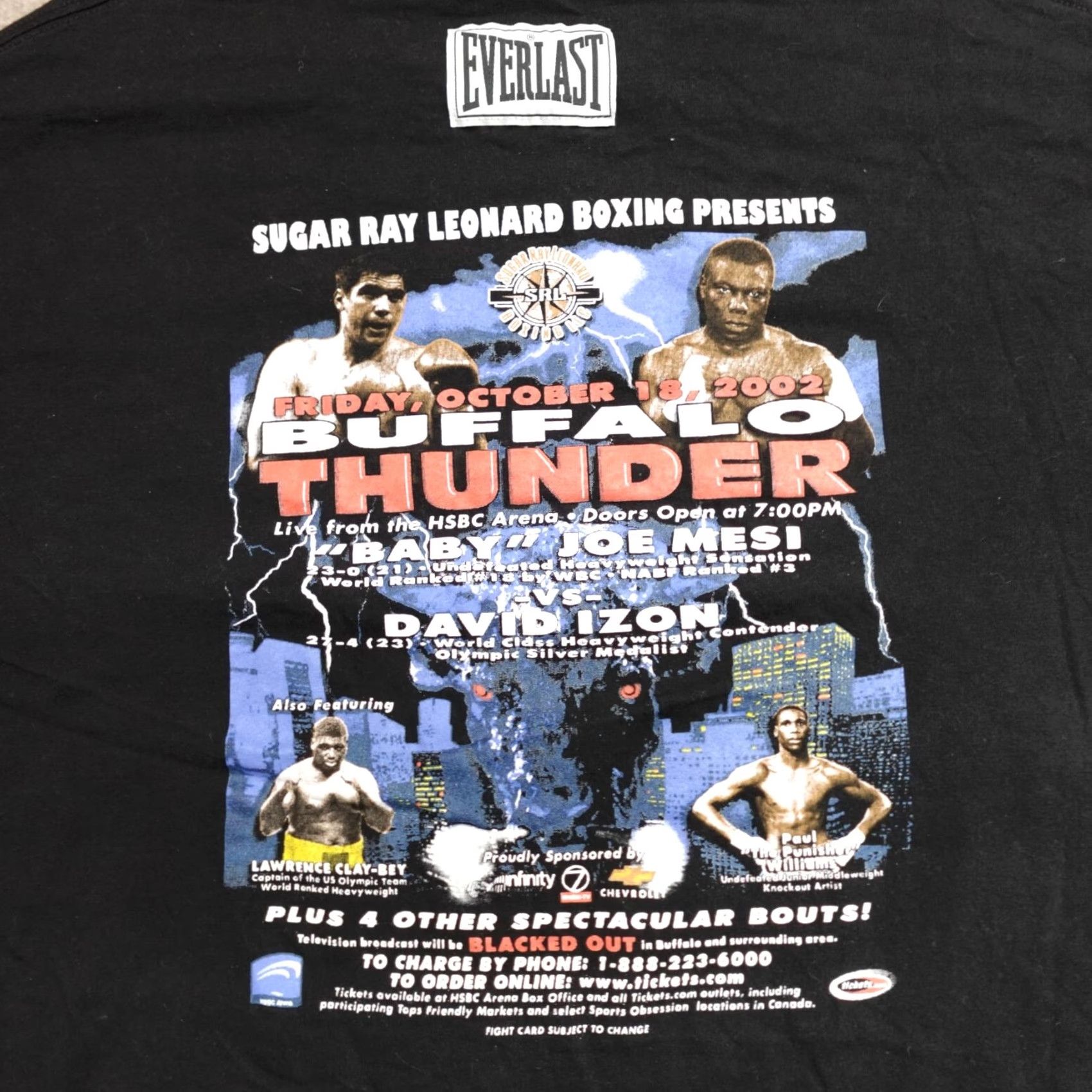 Everlast VINTAGE Joe Mesi vs David Izon Shirt L Black Everlast 2002 Mens Tee Crew Neck Short Sleeve Jersey The Rock Size US L / EU 52-54 / 3 - 2 Thumbnail