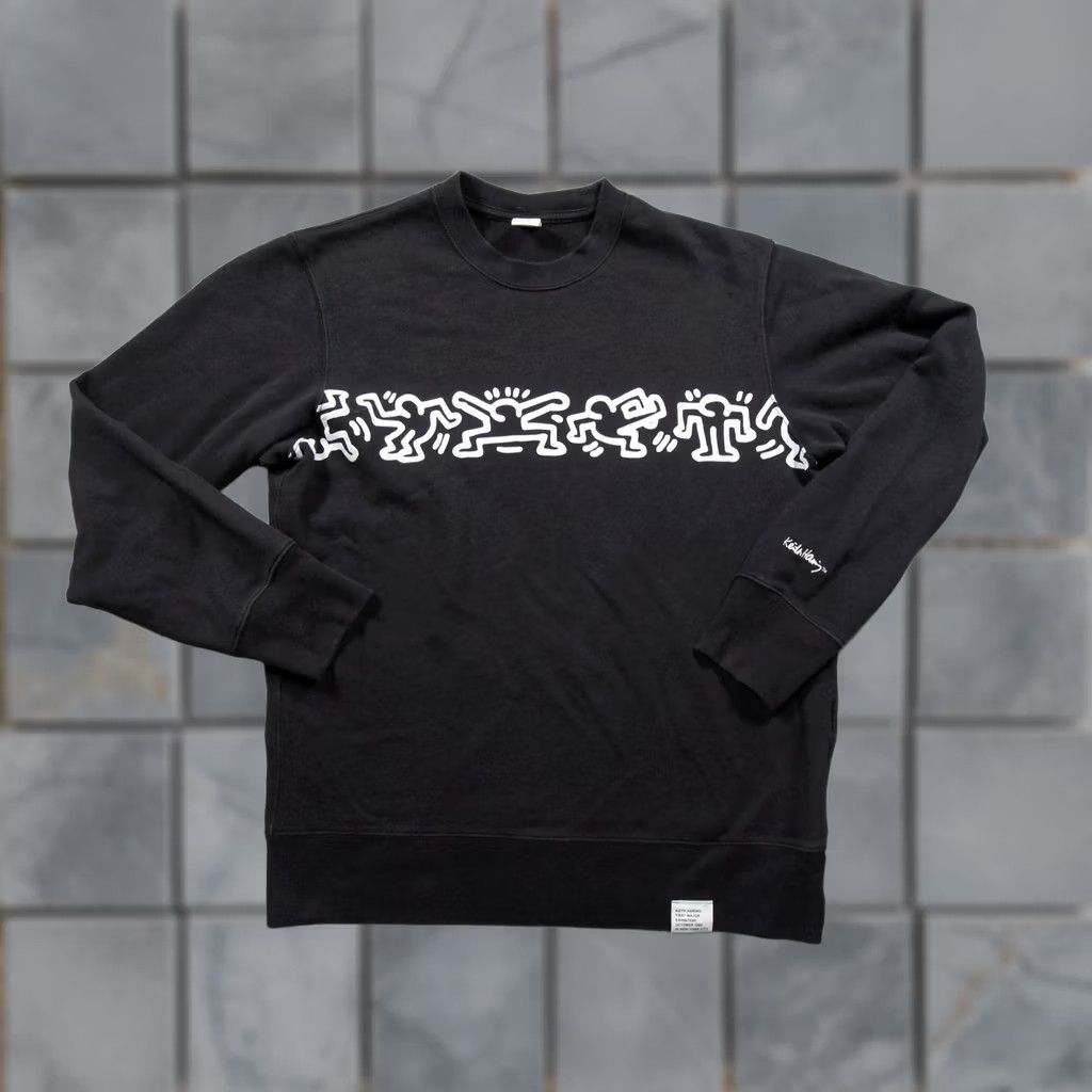 Uniqlo Uniqlo Sweatshirt Mens M Black Keith Haring Graphic Art Crewneck Sweater Size US M / EU 48-50 / 2 - 1 Thumbnail
