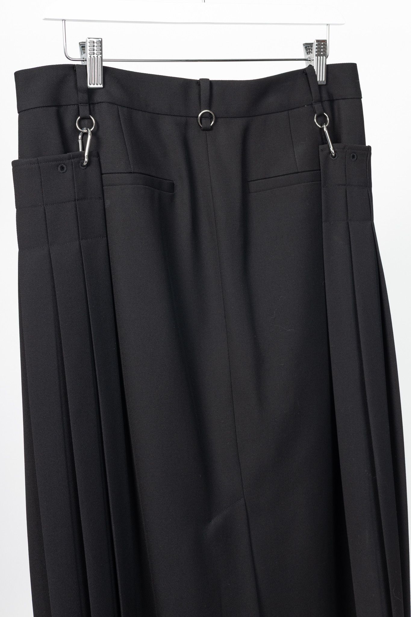 Tibi Tibi Black Wool Grain De Poudre Convertible Pleated Skirt Size 27" / US 4 / IT 40 - 8 Thumbnail