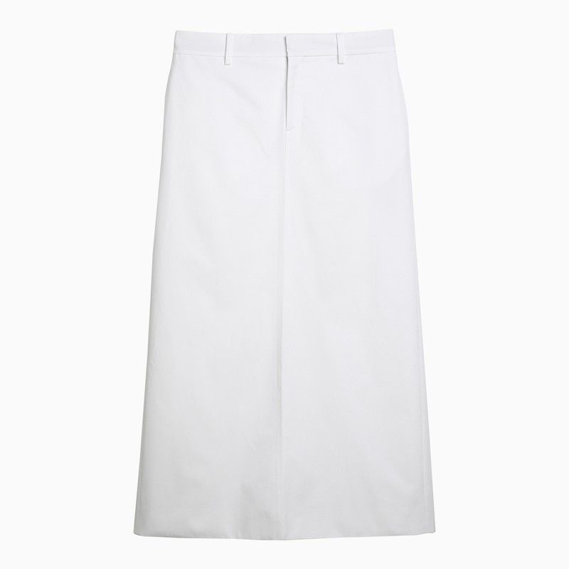 image of Valentino White Cotton Long Skirt, Women's (Size 26)