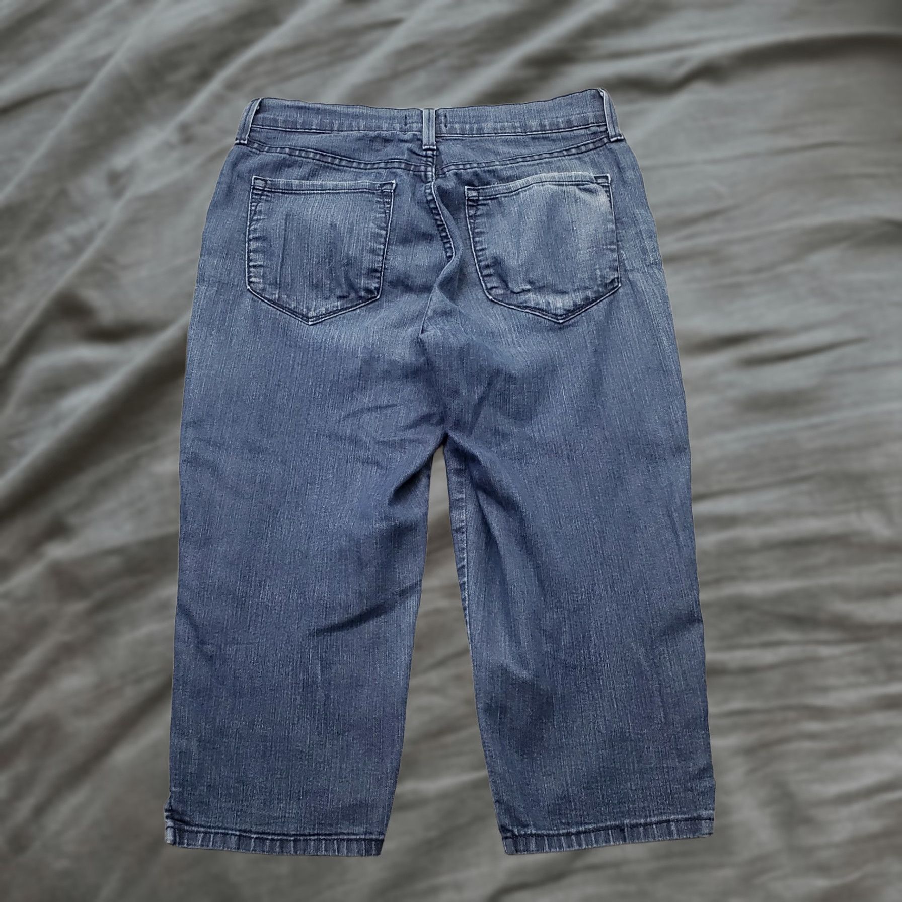 NYDJ NYDJ Womens Crop Jeans 6P Blue Denim 5-Pocket Stretch Straight Leg Ankle Slit Jeans Size 28" / US 6 / IT 42 - 1 Thumbnail