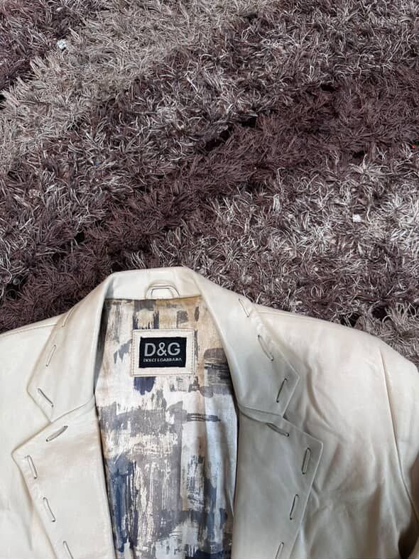 Dolce & Gabbana Beige D&G leather jacket 🤍 Size S / US 4 / IT 40 - 4 Thumbnail