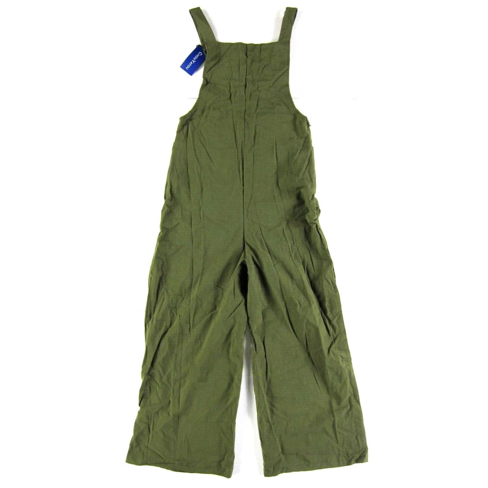Gloverall NWT ChouYatou Cotton Army Green Pocket Wide Leg Romper Jumpsuit XS Size 26" / US 2 / IT 38 - 2 Thumbnail