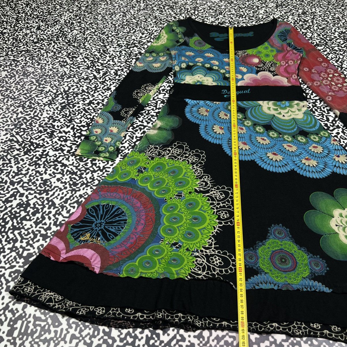Desigual Vintage Y2K Desigual Floral Abstract Retro Style Midi Dress Size M / US 6-8 / IT 42-44 - 20 Thumbnail