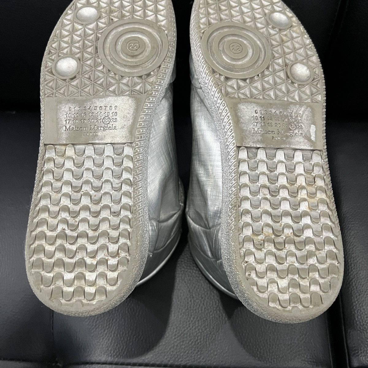Maison Margiela Maison Margiela “Future” Liquid Silver High-Top Sneakers Size US 7 / EU 40 - 23 Thumbnail