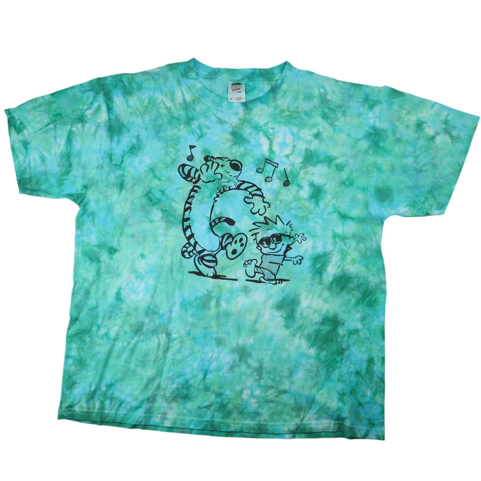 Vintage Vintage 90s Calvin & Hobbs Graphic Tie Dye Graphic T Shirt Size US XL / EU 56 / 4 - 1 Thumbnail