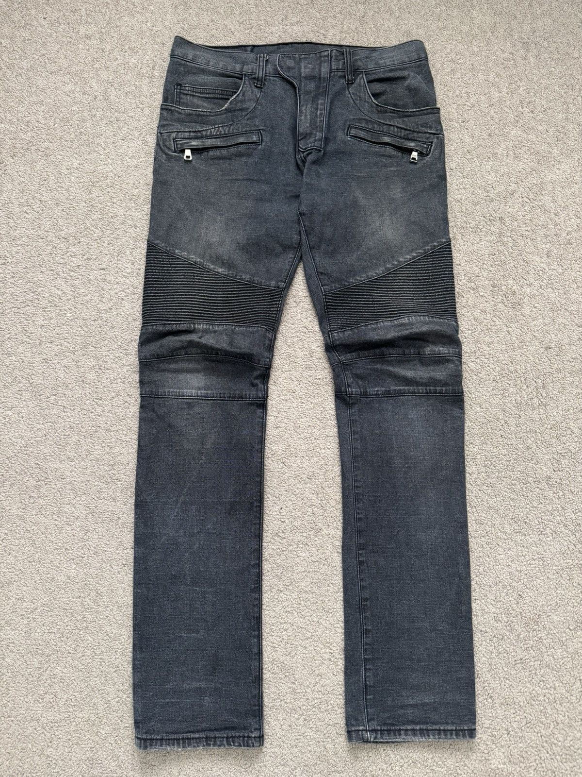 Balmain Decarnin Balmain Homme AW09 Heavy Biker Jeans | Grailed