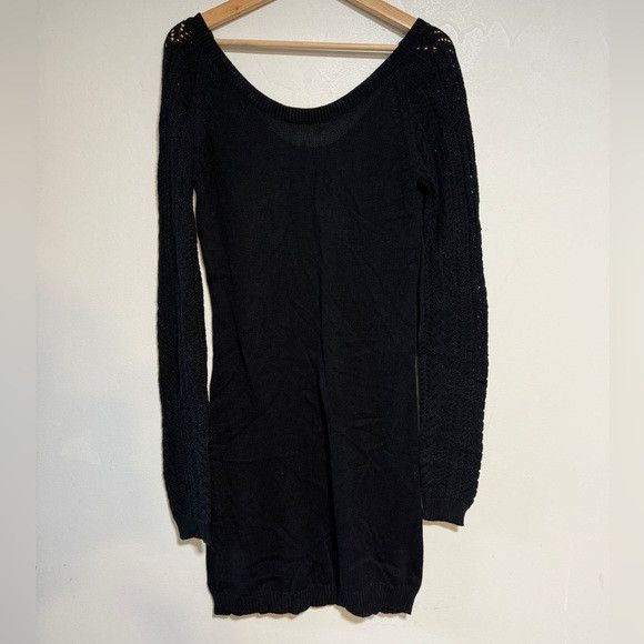 Vince Vince Black Knit Sweater Dress XS Long Sleeve Scoop Neck Size XS / US 0-2 / IT 36-38 - 4 Thumbnail