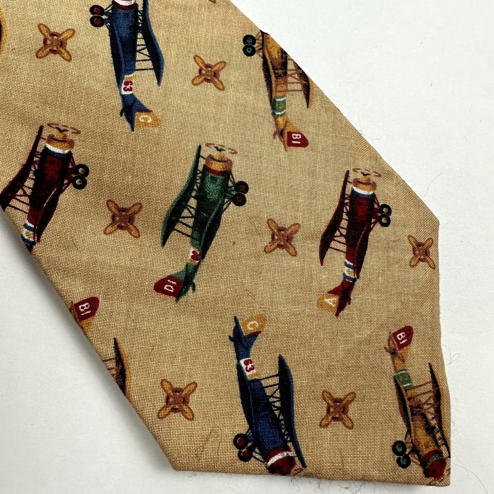 Other Airplane Print Retro Neck Tie Heart & Sew Kennebunk Maine Size ONE SIZE - 2 Thumbnail