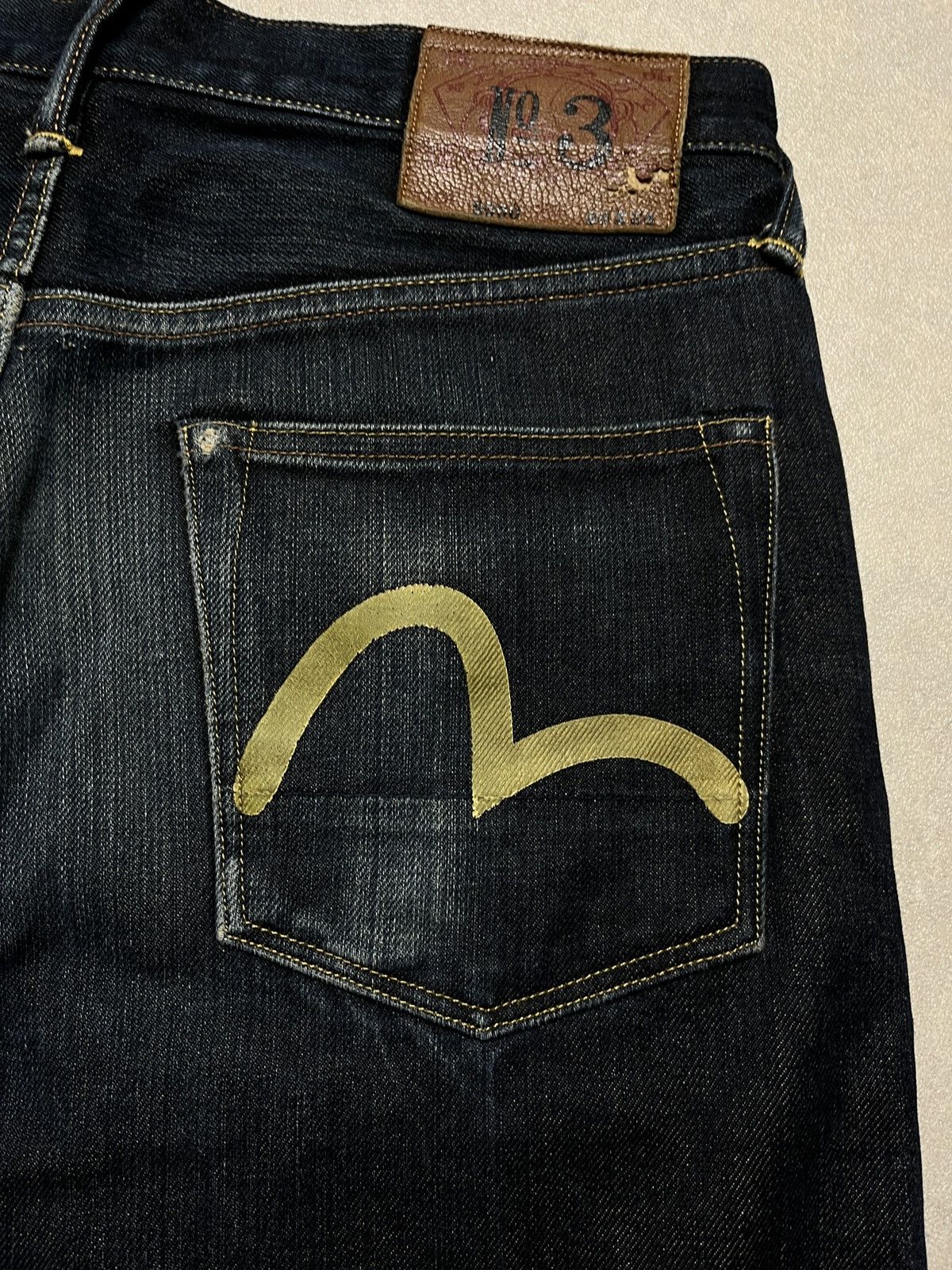 Evisu Evisu Painted Khaki Seagull Selvedge Denim Jeans Size US 30 / EU 46 - 4 Thumbnail