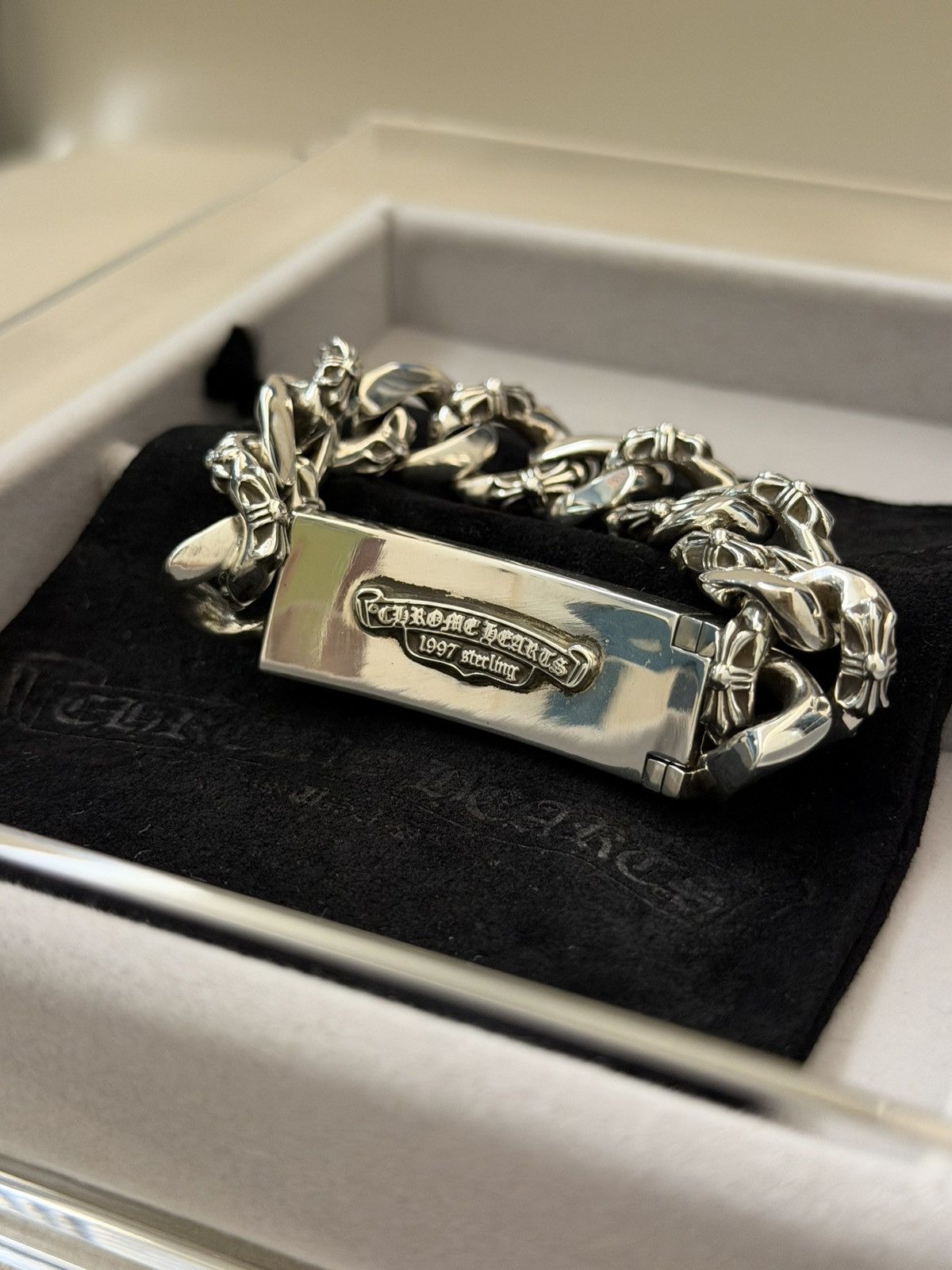 Chrome Hearts Chrome Hearts Floral Cross Fancy Link ID Bracelet Size ONE SIZE - 13 Thumbnail