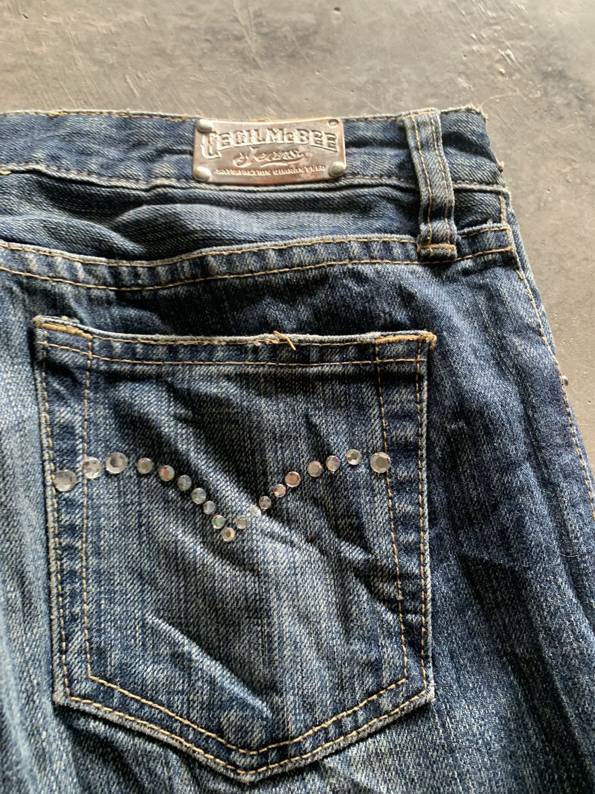 20471120 × Japanese Brand flared distressed beaded cecil mcbee japanese jeans Size US 29 - 18 Thumbnail