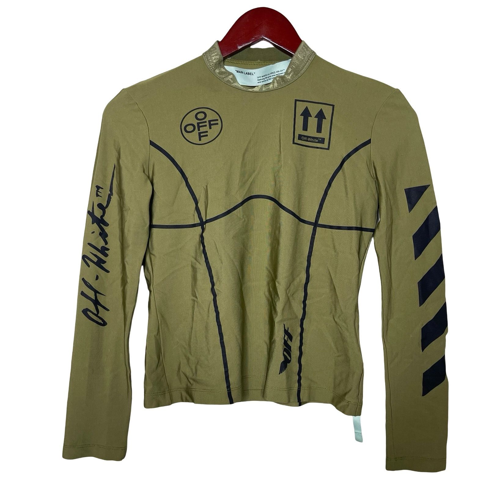Off-White Off White Sport Olive Green long sleeve crop top sz IT 40 S Size S / US 4 / IT 40 - 2 Thumbnail