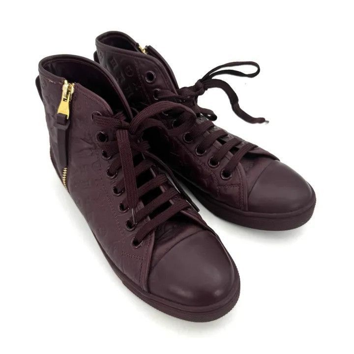 Louis Vuitton Louis Vuitton Burgundy High-Top Sneakers for Women -2508 Size US 6 / IT 36 - 6 Thumbnail