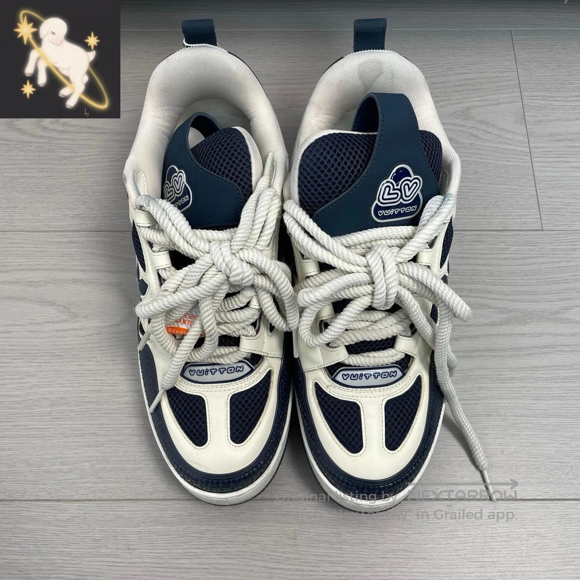 Louis Vuitton Louis Vuitton Board shoes with white and blue color| Size US 8 / EU 41 - 1 Thumbnail