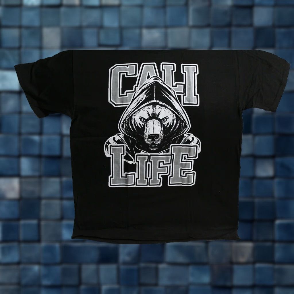 Vintage VINTAGE ALSTYLE California Graphic T-Shirt Men Large Black Bear Wearing Hoodie Short Sleeve Cotton Size US L / EU 52-54 / 3 - 1 Thumbnail