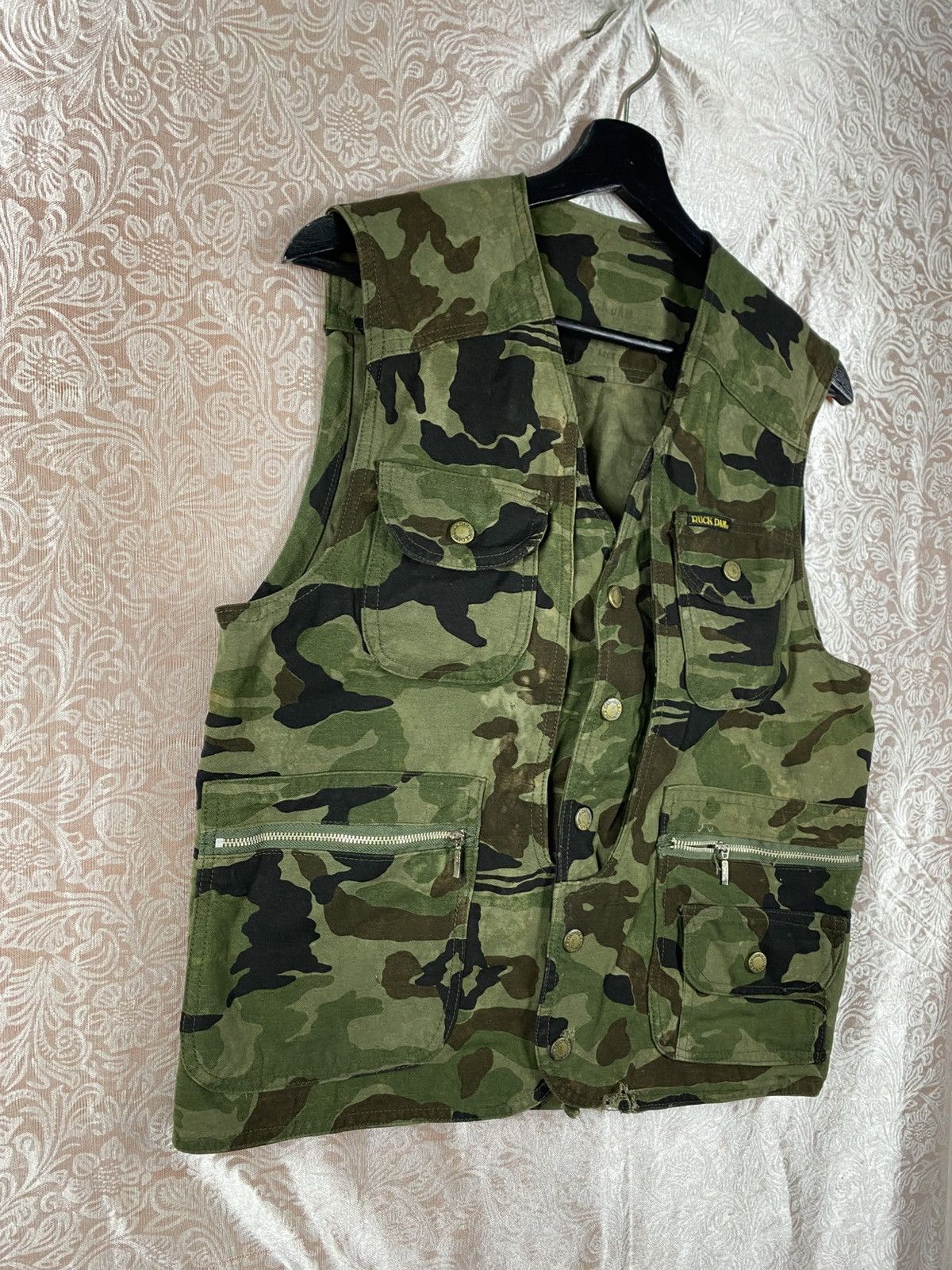 Vintage RUCK DAM Camouflage Utility Vest Multi Pocket Military Style Size US L / EU 52-54 / 3 - 5 Thumbnail